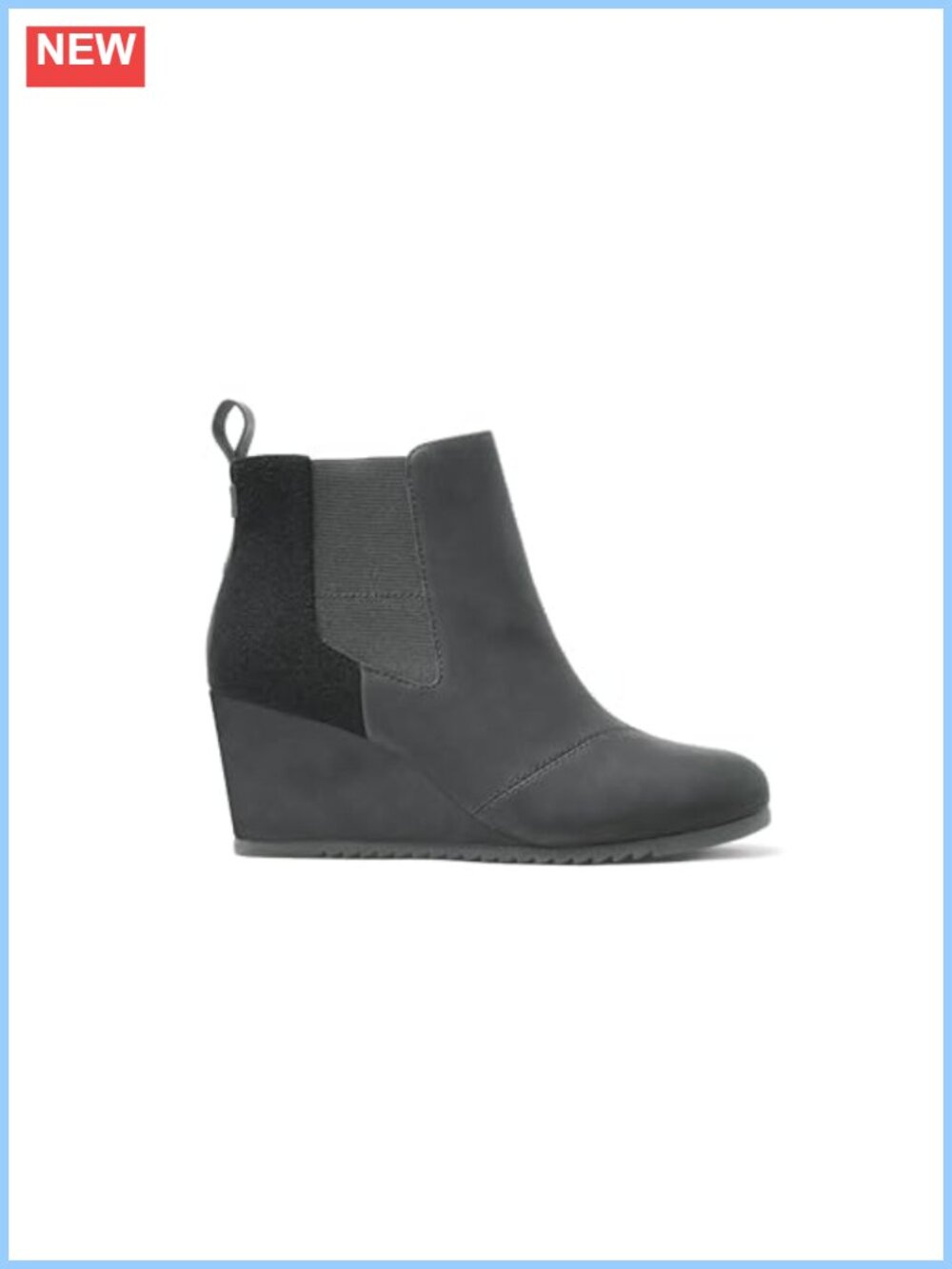 Suede Faux Leather Ankle Booties Memory Foam Wedge Heel